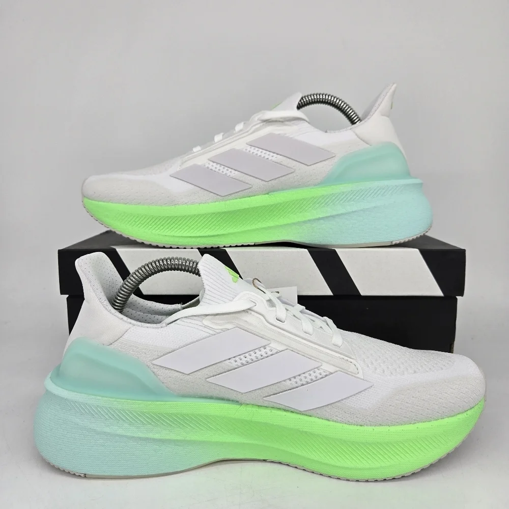 New Adidas UltraBoost 5X White Lime Burst JQ2927 Women's Running Shoes Size 6.5